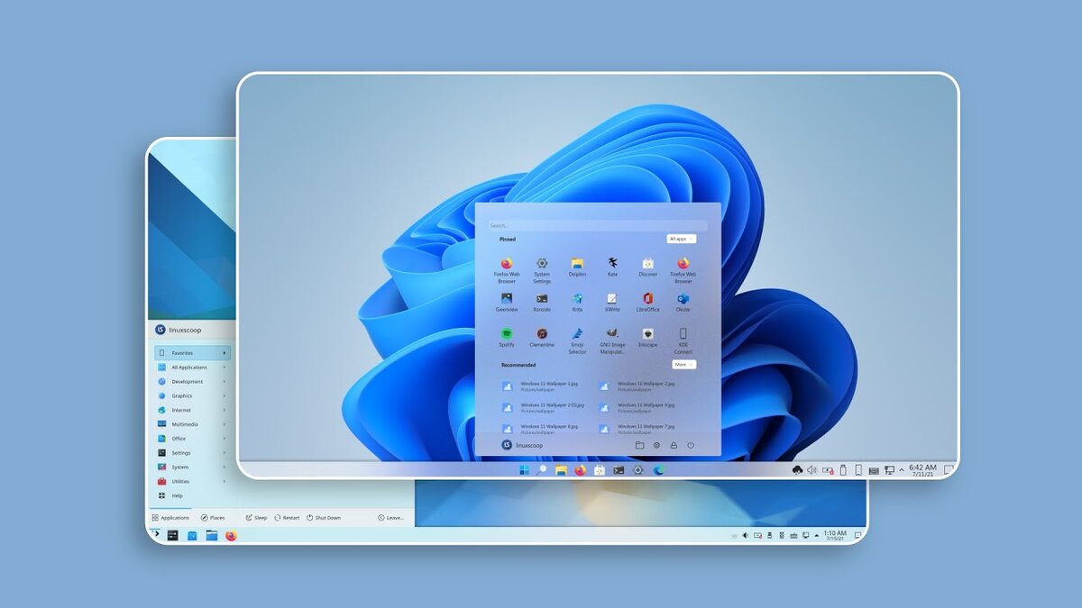 Windows 11 и KDE Plasma