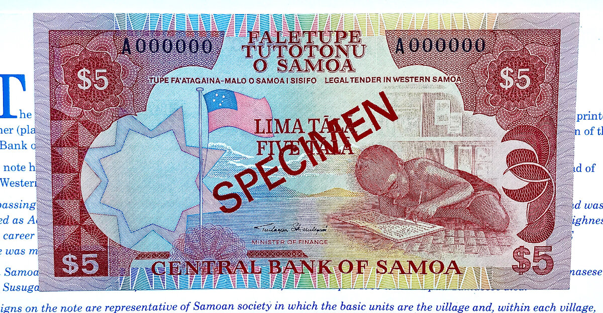 Образцы банкнот государства Западное Самоа
