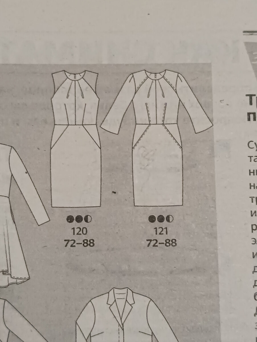 Вот такое платье. Мод. 121. Там хоть и написано р.72-88, всё равно удлиняю Дст и Дпт