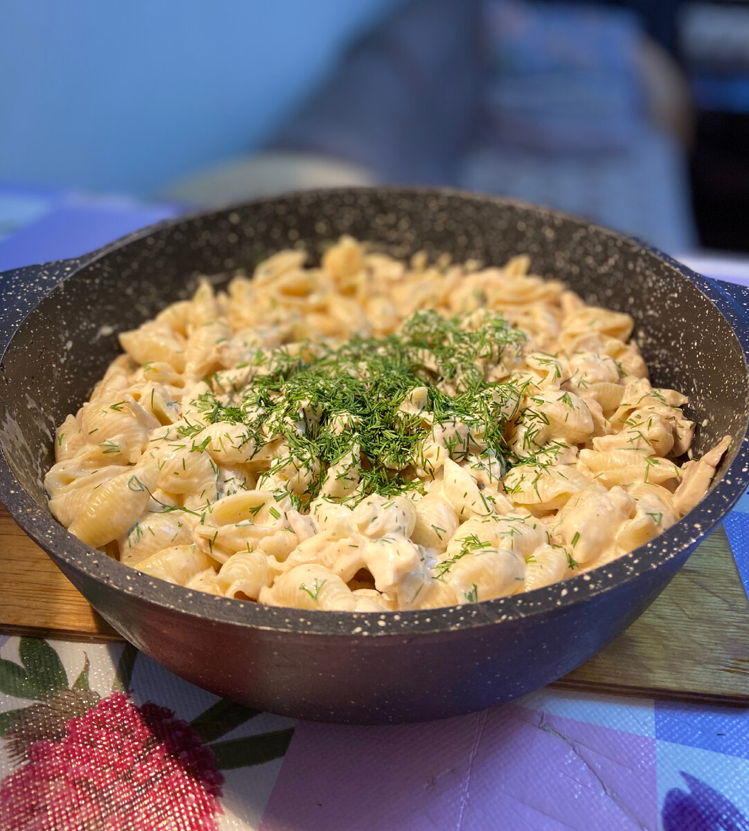 Невероятно вкусные макароны с курицей и грибами