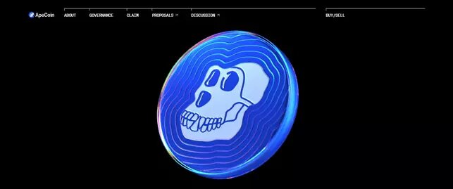 Главная страница официального сайта ApeCoin