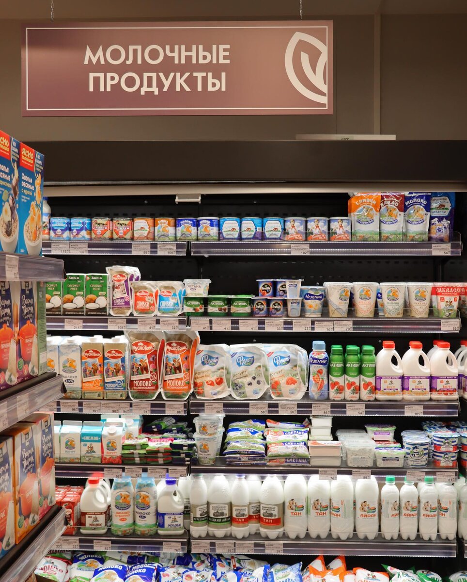 Пример выкладки молочной продукции