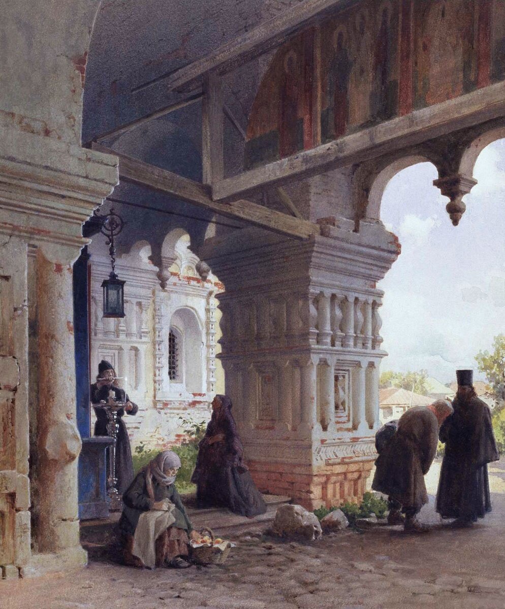 "Под Святыми вратами в Борисоглебском монастыре", М.Я. Виллие. Русский музей, СПб.