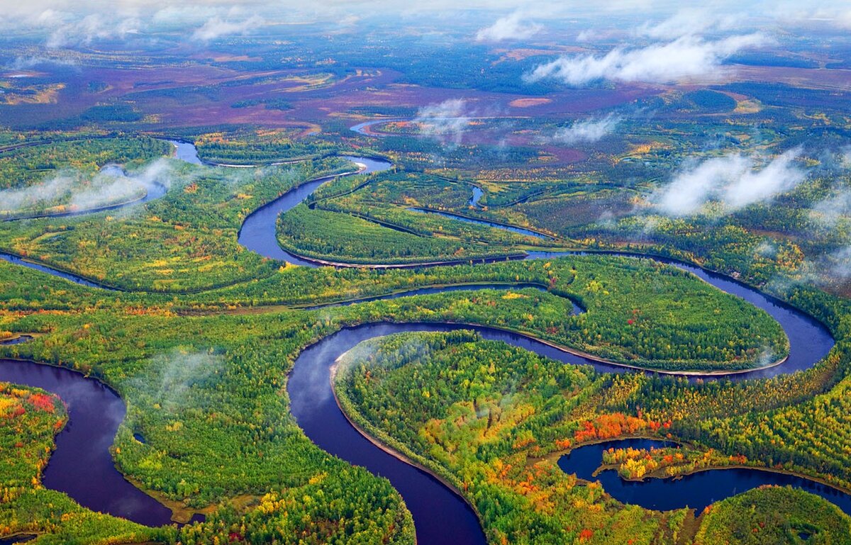 Красивый речной пейзаж