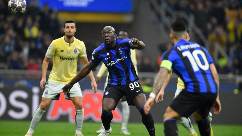    Ромелу Лукаку в матче «Интер» — «Порту». Reuters