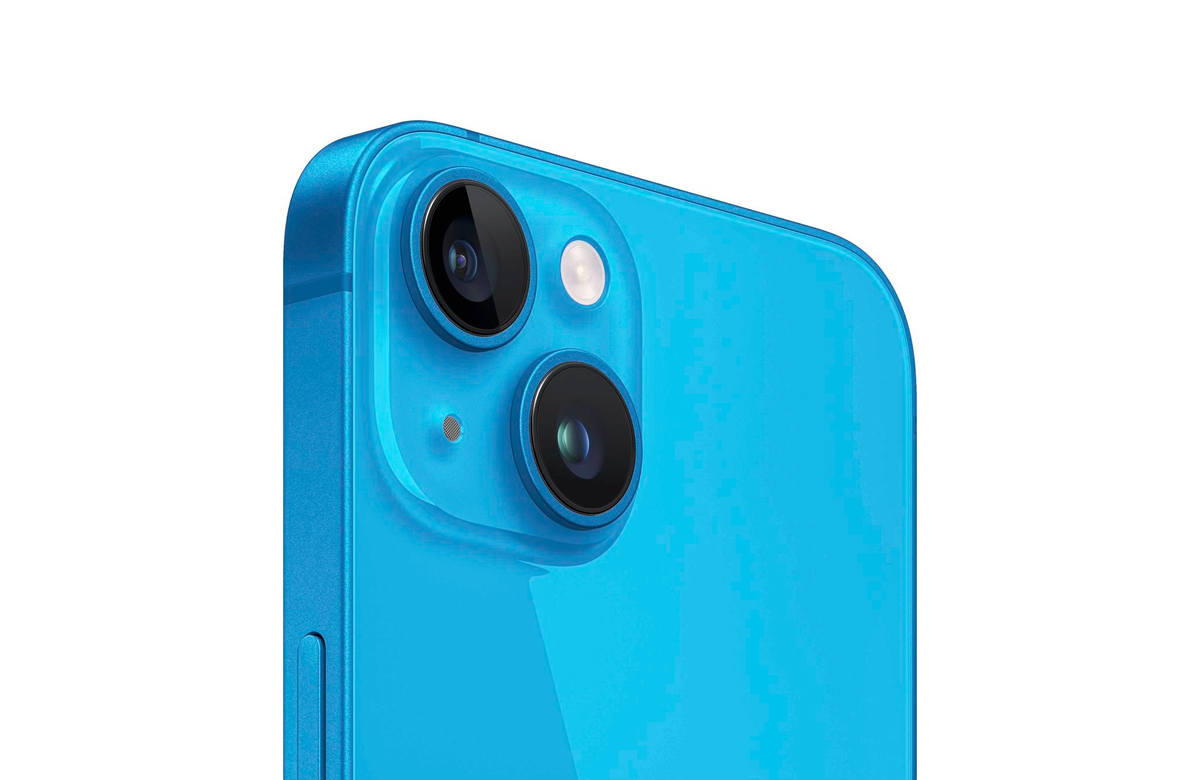 Светло-голубой (#0DB1E2) iPhone. Все новые цвета наложены на iPhone 14.