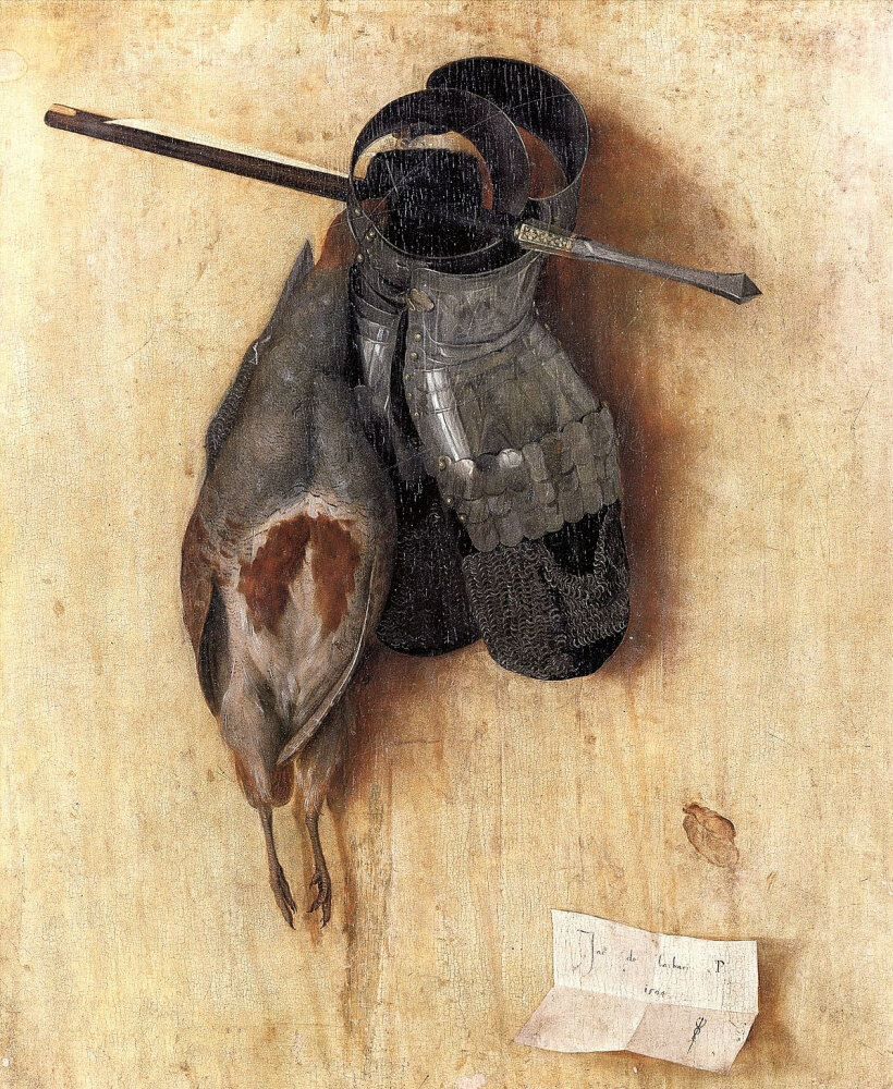 Натюрморт с куропаткой и железными перчатками. Якопо де Барбари