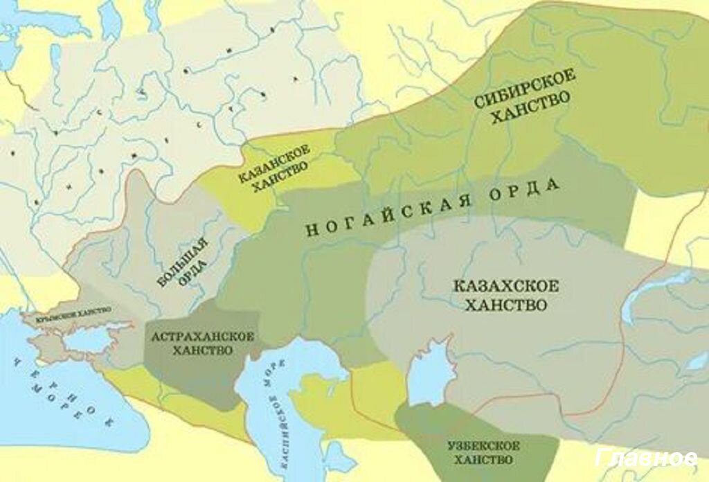Карта ханств 15 века
