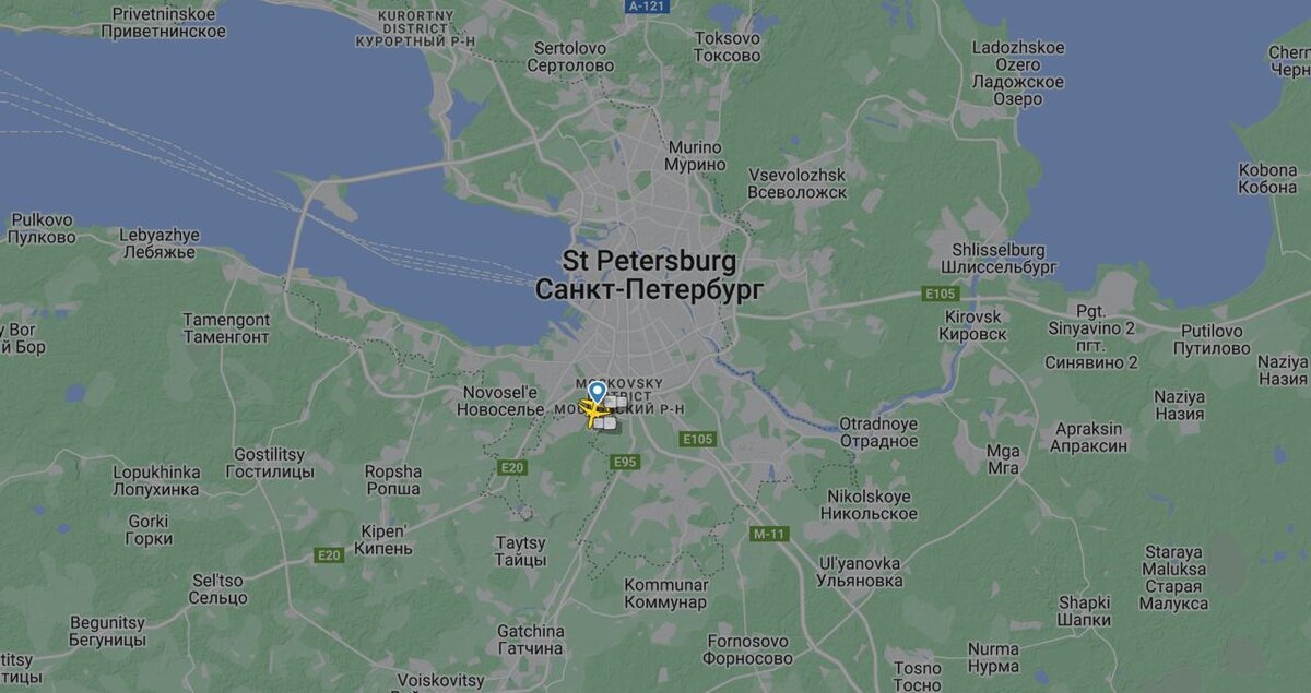 Скриншот с сервиса FlightRadar