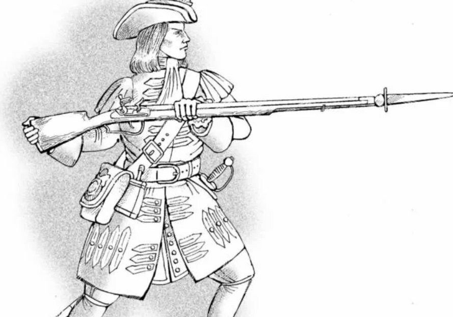 Ружья со штыком при Петре 1
