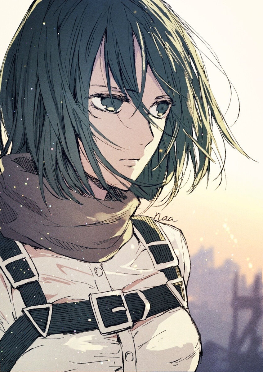 И Микаса тут как тут.