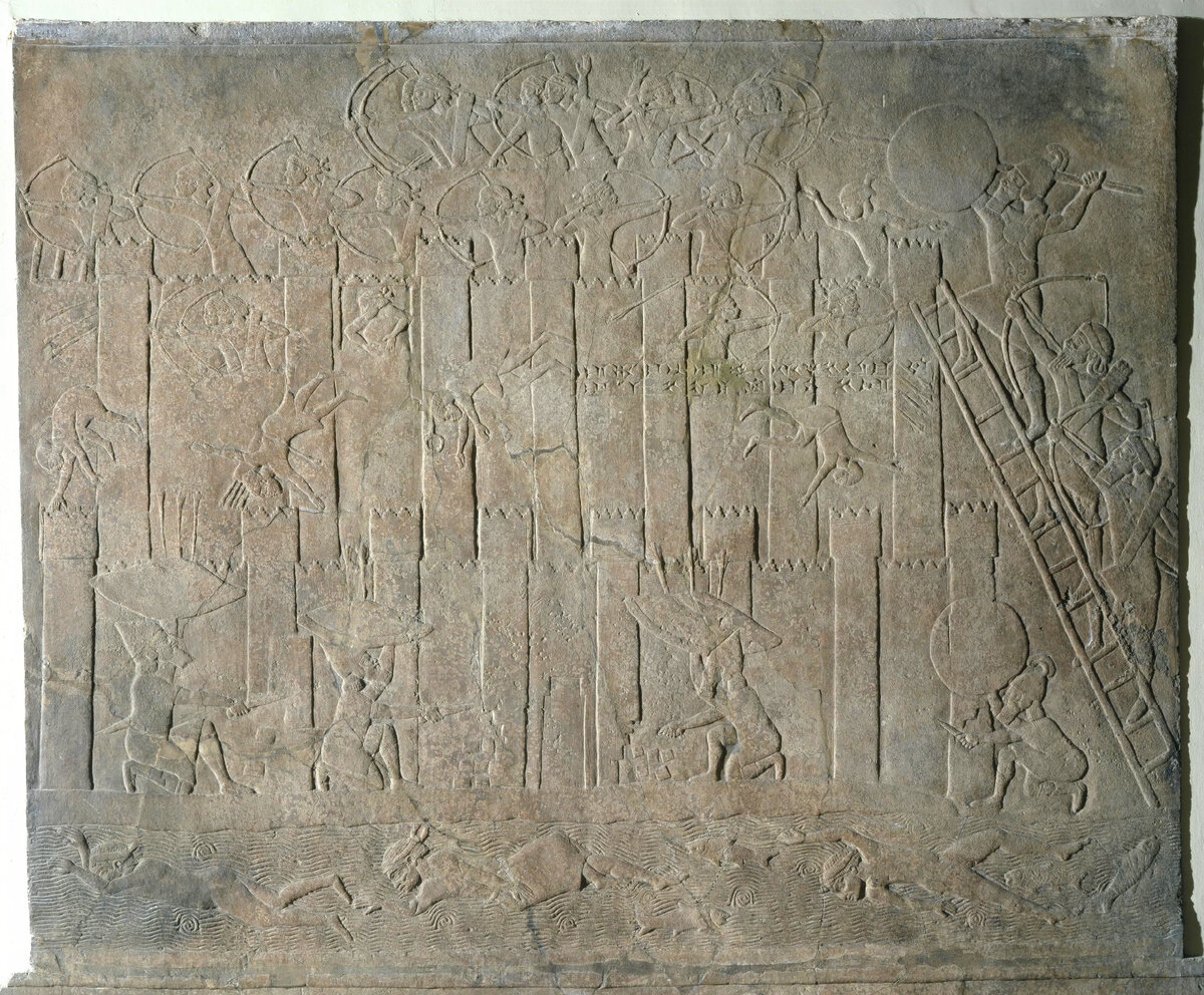Настенный рельеф с северного дворца Ашшурбанапала в Ниневии. Коллекция Британского музея.