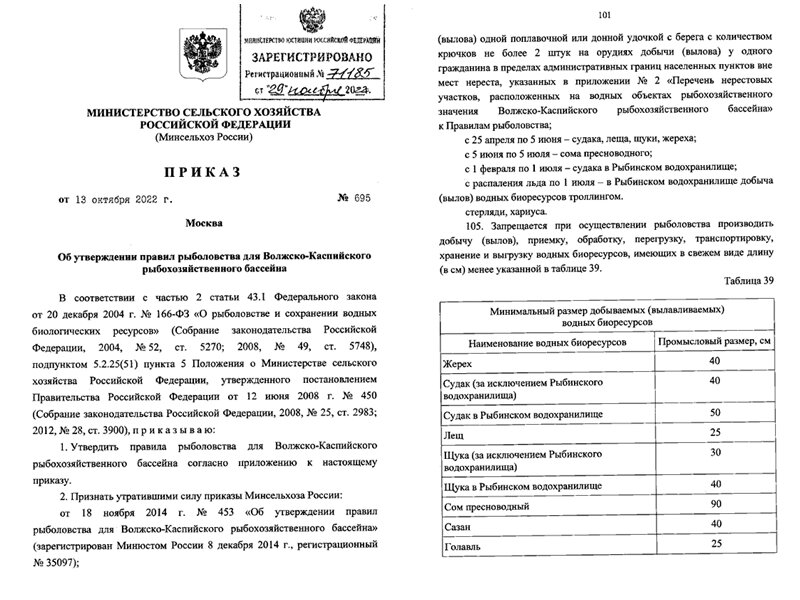 Приказ 695 министерства сельского хозяйства. Внесение изменений в промысловый журнал. Уведомление о месте доставки уловов водных биологических ресурсов. Приказ 695 министерства сельского хозяйства. Правила рыболовства 2023.