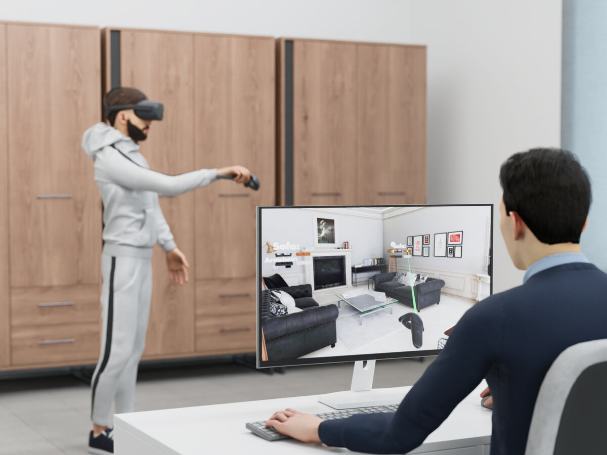 Примерно так демонстрация в VR выглядит со стороны