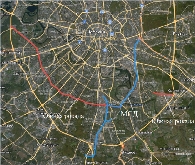 Южная хорда в москве схема на карте когда будет построена