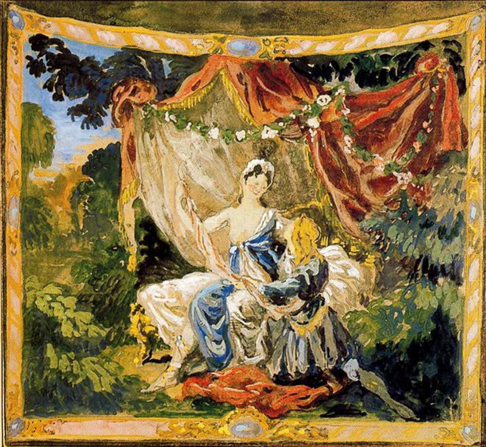 Александр Бенуа "Гобелен Эскиз к балету Павильон Армиды"