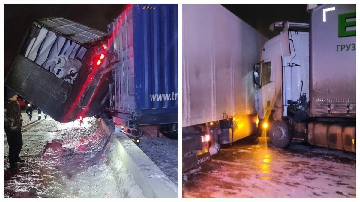 легковушка влетела под фуру. проскочил между двух фур. проскочил между двух фур. фура. обочечники и дальнобойщики.