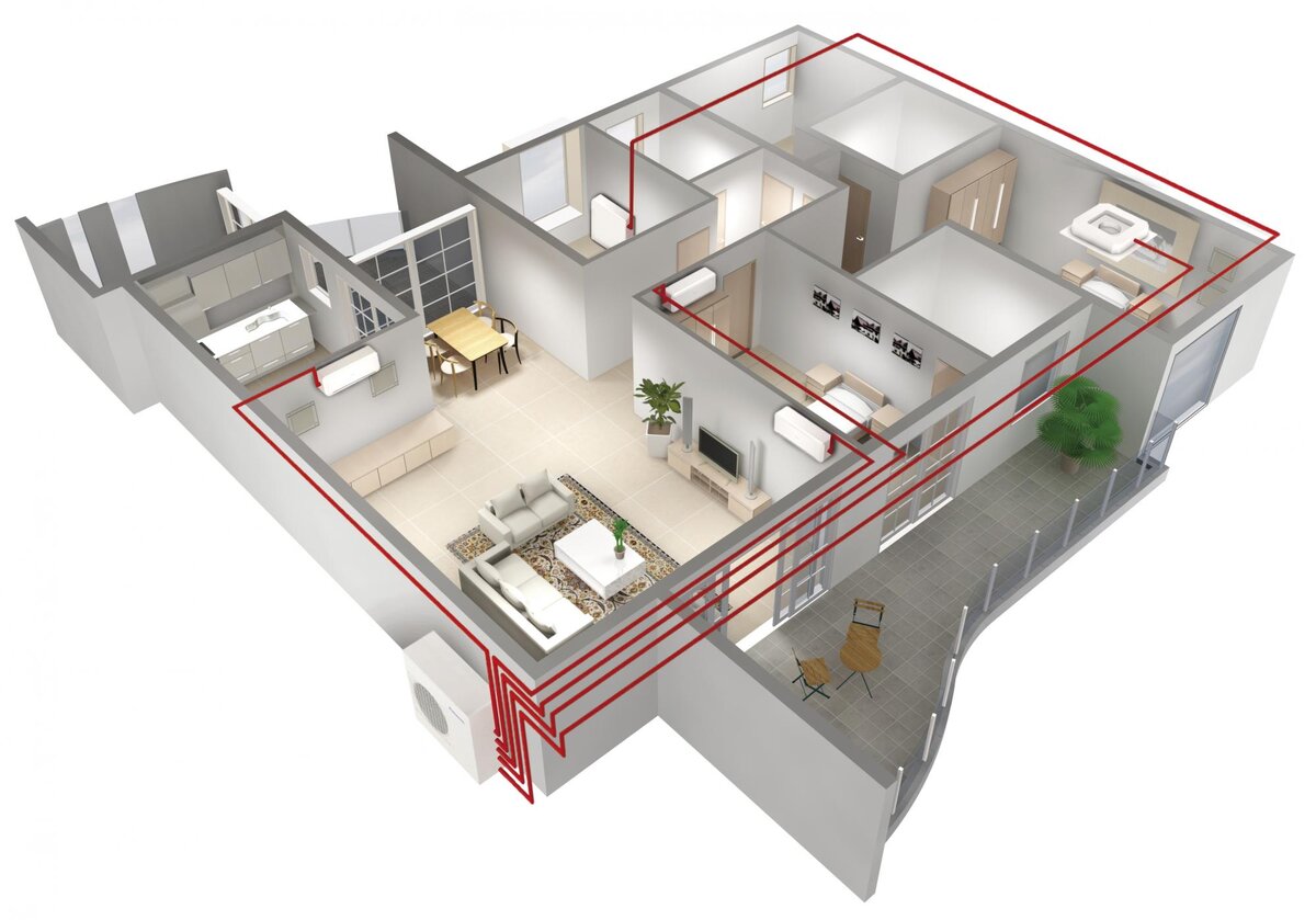 Дом сплит отзывы. Мульти сплит система канальная кондиционирования что это. Мультисплит система Daikin 3 комнаты канальные. Монтаж Мульти сплит системы на 3 внутр блока. Мультисплит система на канальном кондиционере.