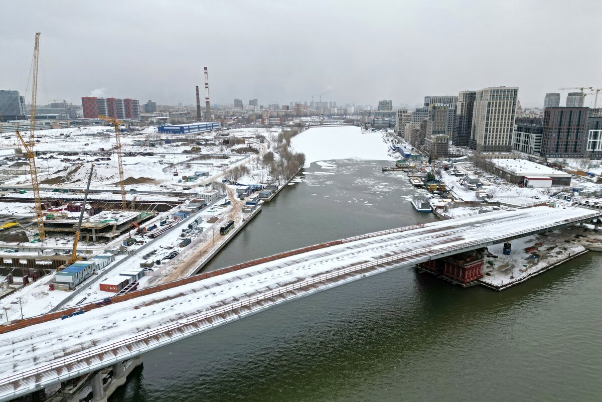 Строительство моста через затон новинки