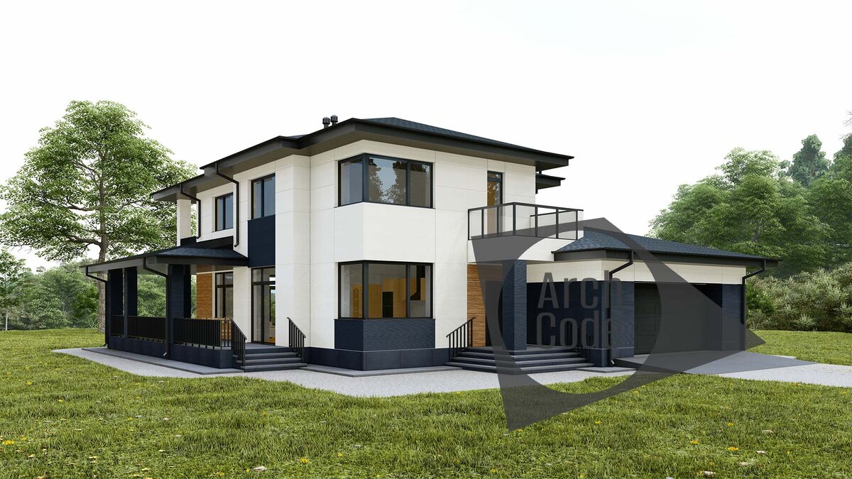 проект дома с гаражом Романов