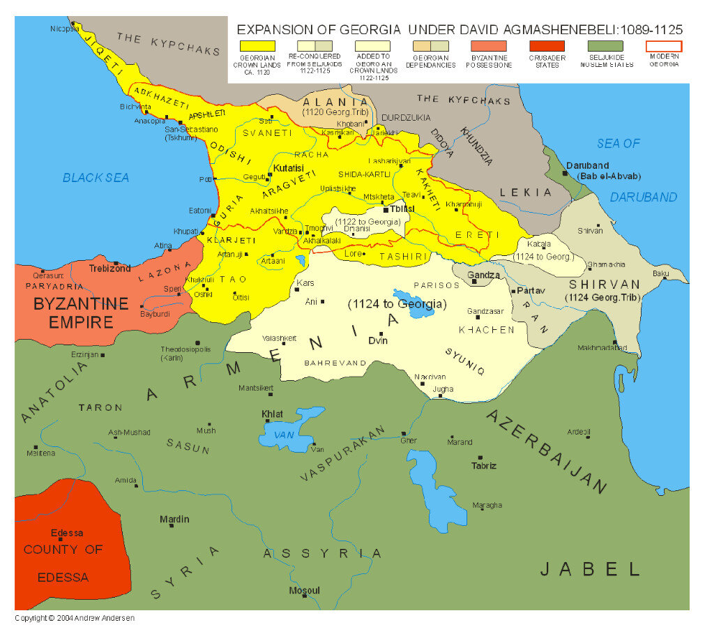 Карта грузии времен царицы тамары