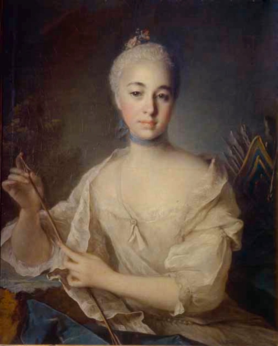 Анна в образе богини Дианы Художник Л. И. Токке, 1758 год