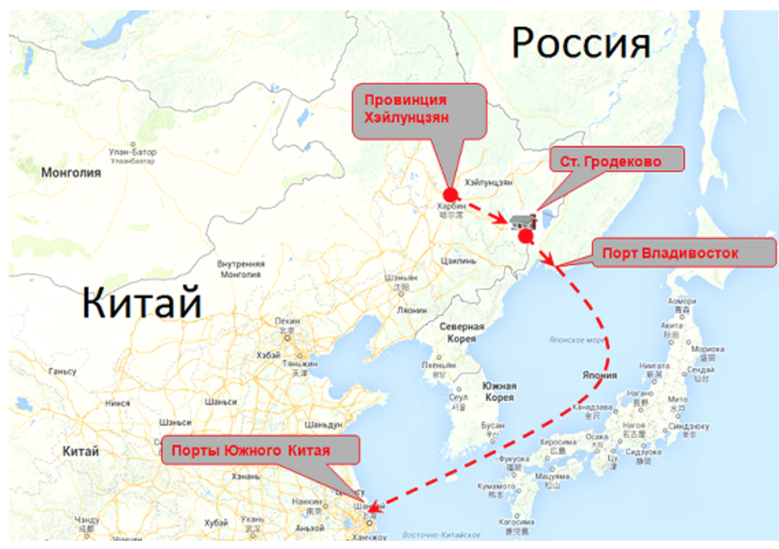 Карта с китая до россии