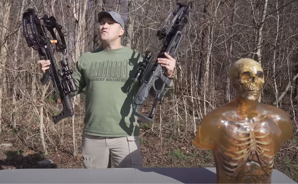 (кадр из ролика "How Lethal Is A Crossbow?" от Kentucky Ballistics)