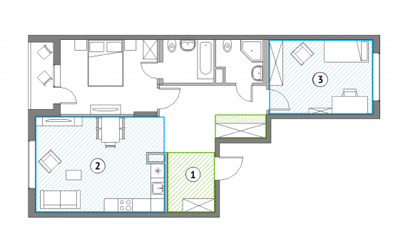 Квартира №2 77 м2 