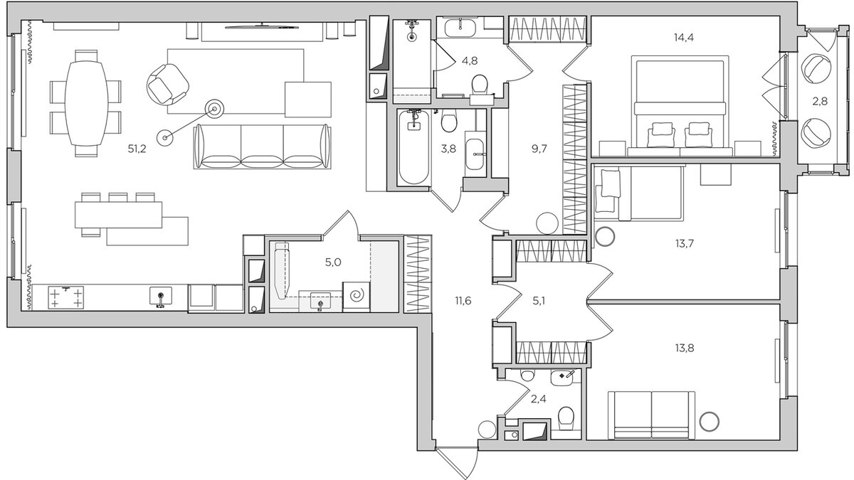 Перепланировка узкого коридора в гардеробную