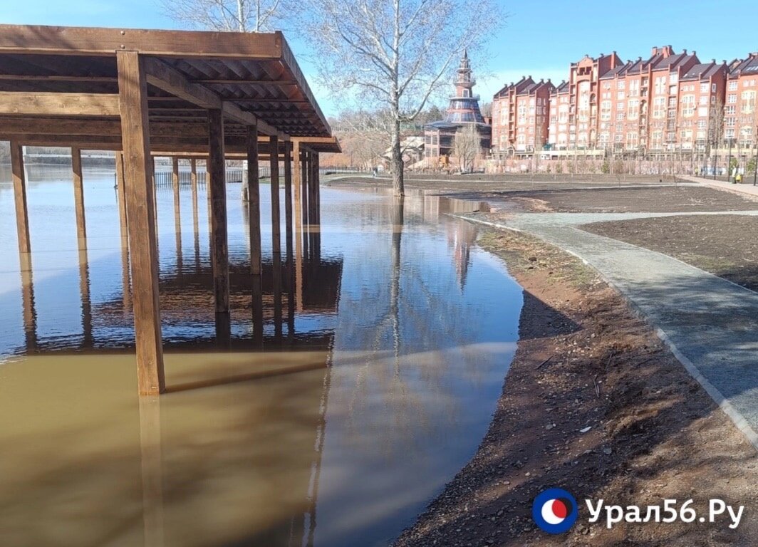 В Оренбурге уровень Урала снизился, но набережная пока еще остается  подтопленной | Урал56.Ру | Оренбург, Орск - главные новости | Дзен