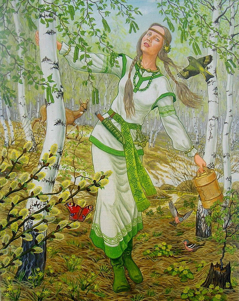 Береза в мае рисунок
