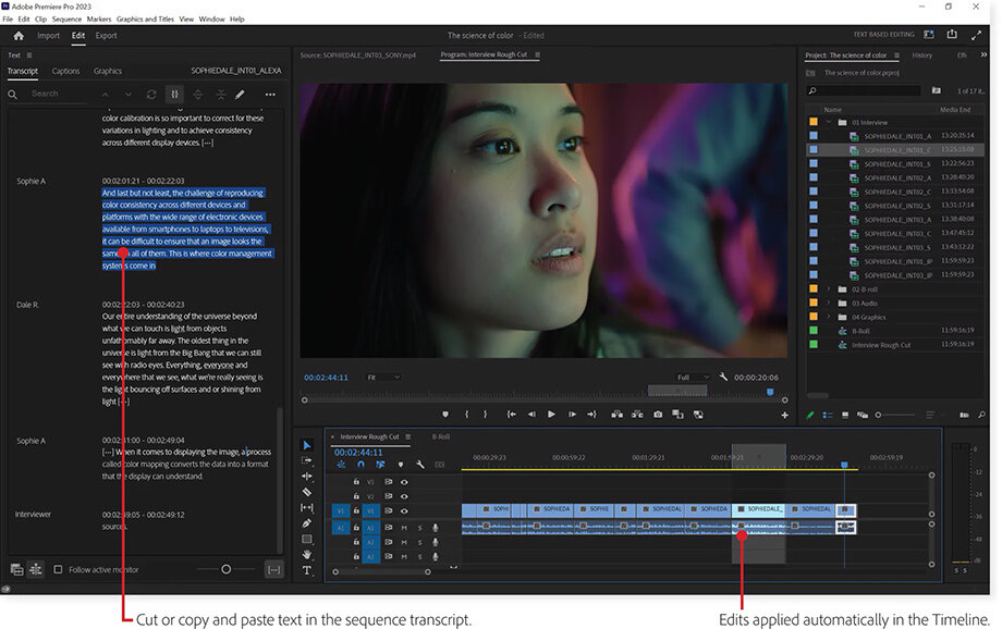 Монтаж в Adobe Premiere Pro на основе редактирования текста