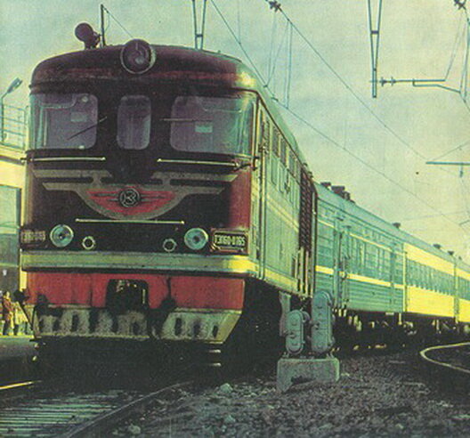 Фирменный поезд "Латвия", фото 1979 года.