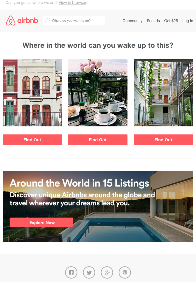 Письмо от Airbnb