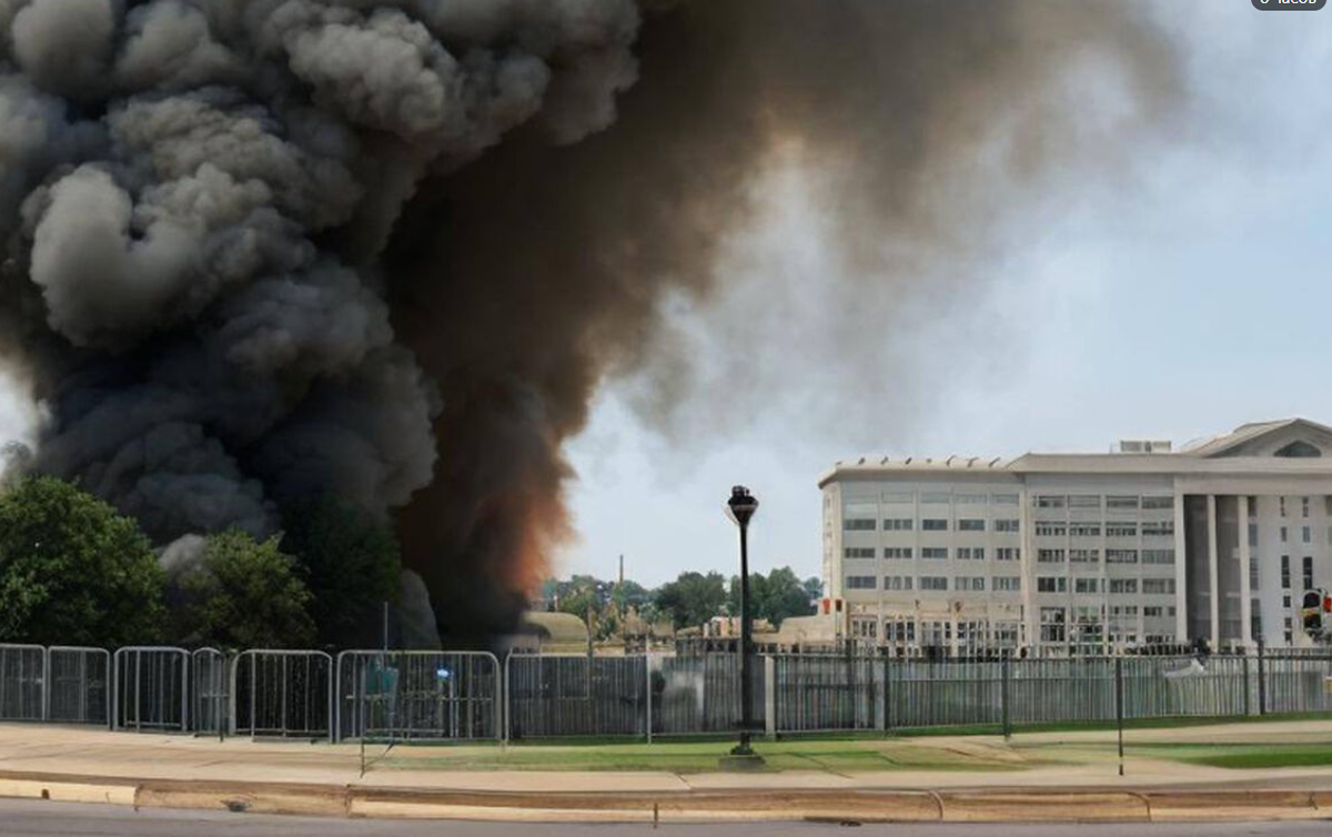 Взрыв у Пентагона, фейковая новость, созданная с помощью нейросети