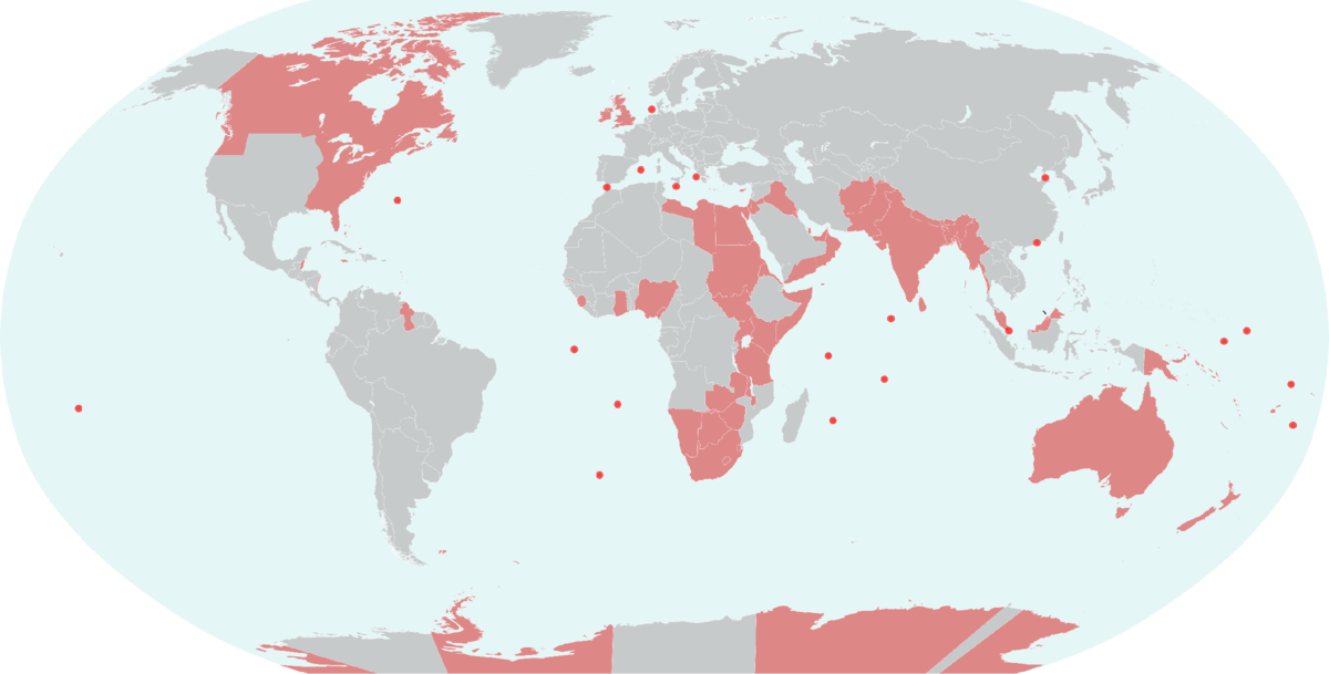 Колонии Великобритании за все время существования империи. Источник: автор