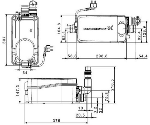 Канализационная установка GRUNDFOS Sololift 2 C-3 — купить по выгодной цене в Москве