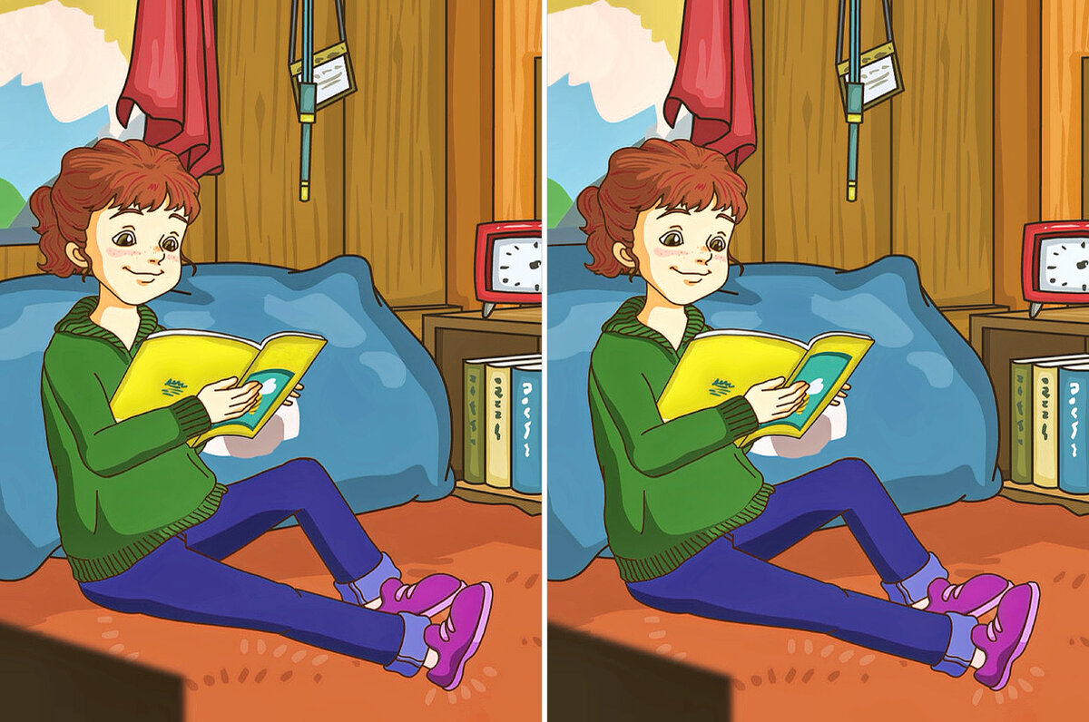 Тест внимательности из пары заданий. Рассмотрите????>? по три отличия ...