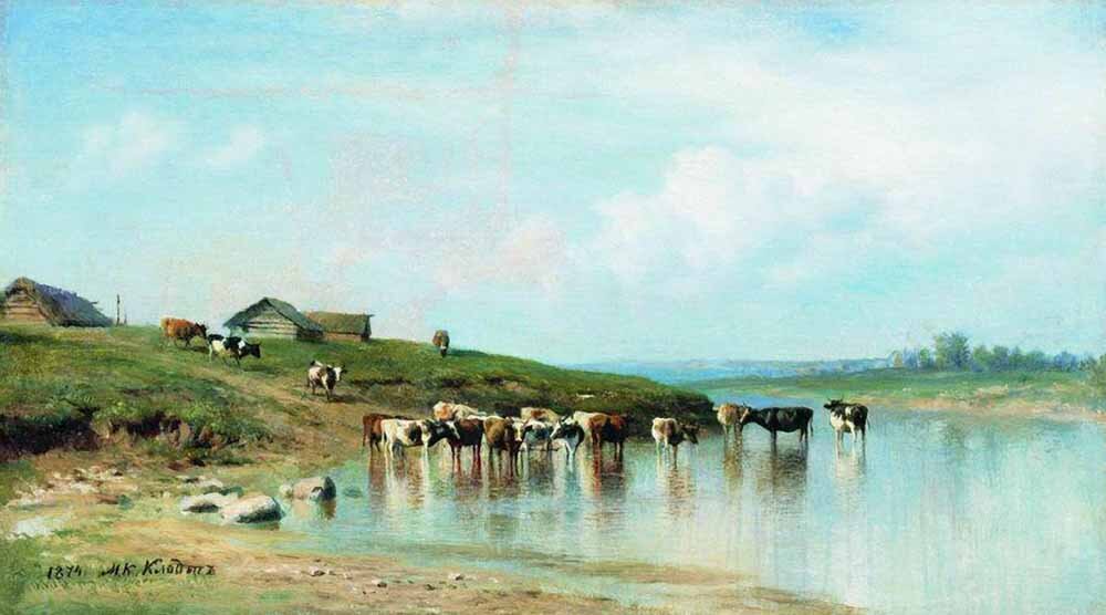 М. Клодт "Коровы в воде" 1874