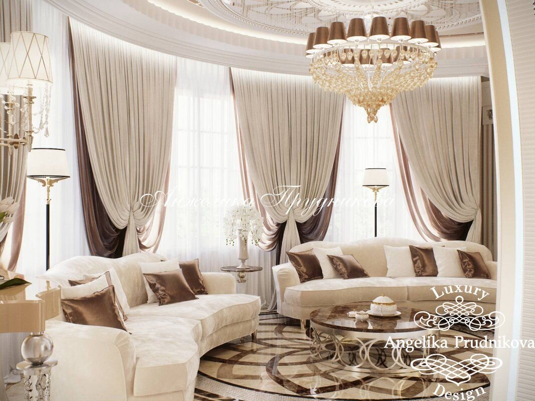 Модные шторы для гостиной - лучшие решения для дизайна интерьера на фото от SALON