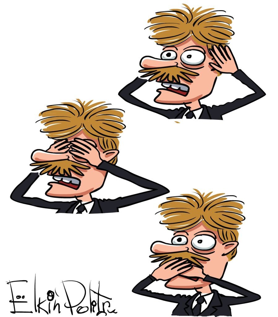 Карикатура Сергея Ёлкина на пресс-секретаря президента РФ Дмитрия Пескова