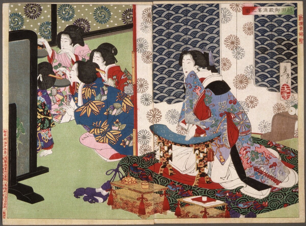 Tsukioka Yoshitoshi. A Banquet at the Koshida Palace. 1886 