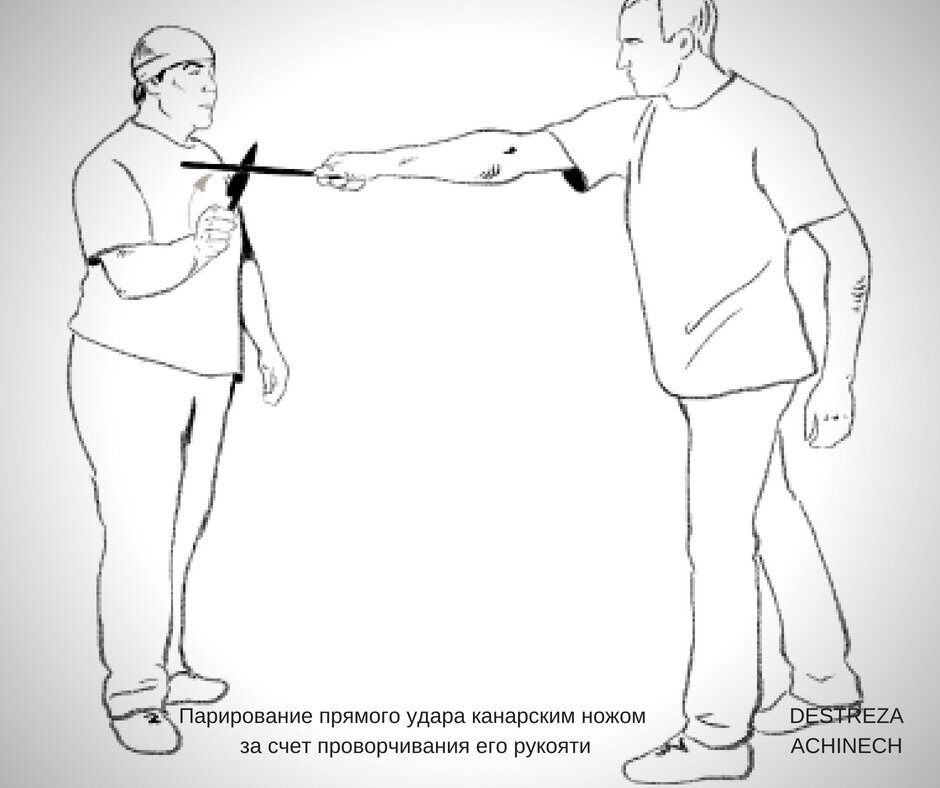 Парирование прямого удара канарским ножом