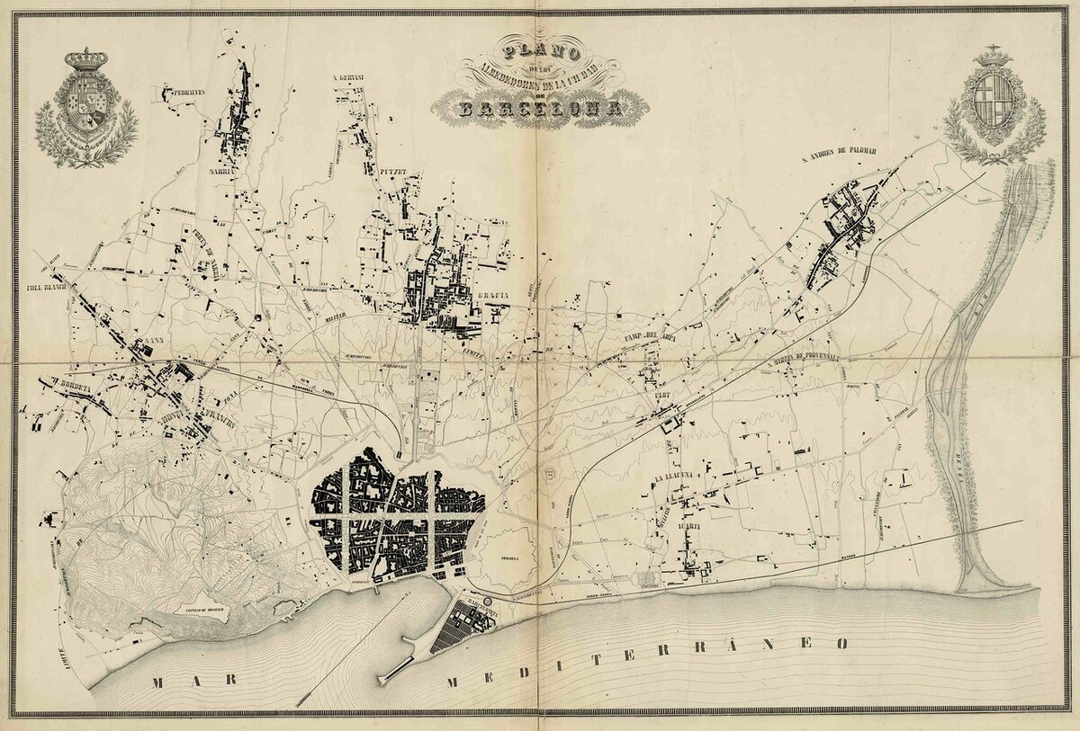 План города 1855 г. до расширения.