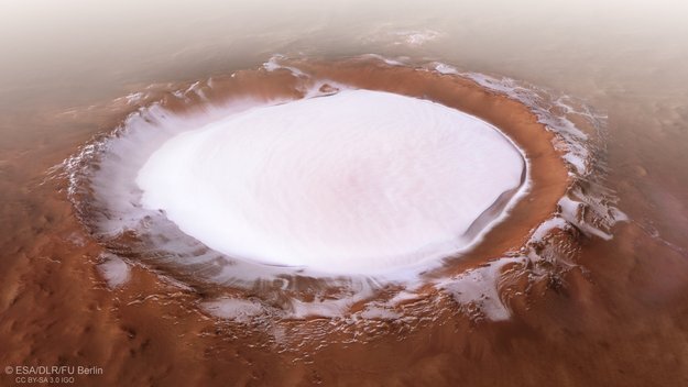 Вид Кратера Королева с перспективой (Credit: ESA/DLR/FU Berlin, CC BY-SA 3.0 IGO)
