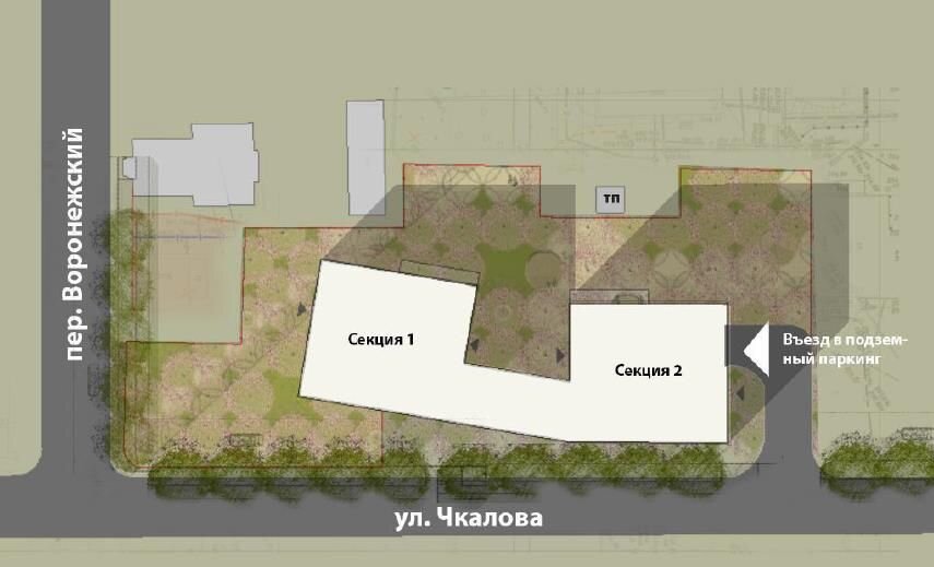 Схема участка второй очереди жилого комплекса «Южные кварталы» в Екатеринбурге
