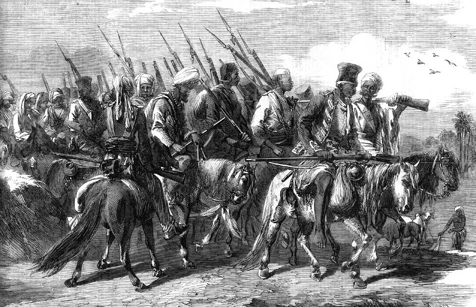 Повстанческая конница на удивительно мелких лошадках, больше похожих на пони.