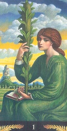 Туз жезлов. Таро Прерафаэлитов Джулиано Коста. 