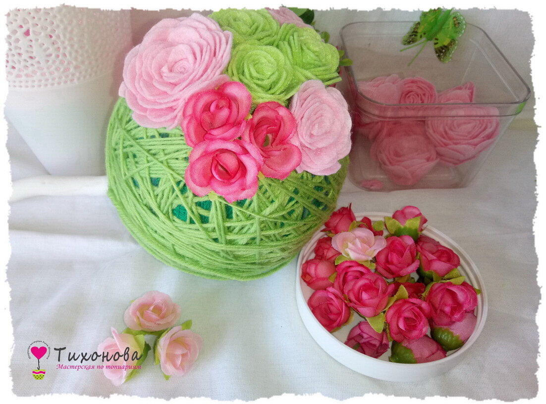 Роза из салфеток. Роза для топиария. Мастер-класс /Rose napkins. Rose for the topiary. Master class